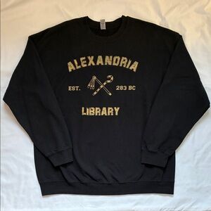 Library of Alexandria Black Long Sleeve Sweatshirt Size XL